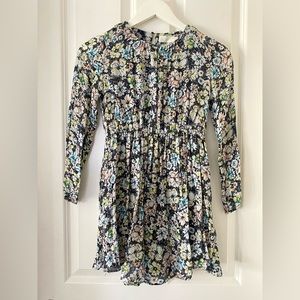 Zara Girls Floral Long Sleeve Mini Dress